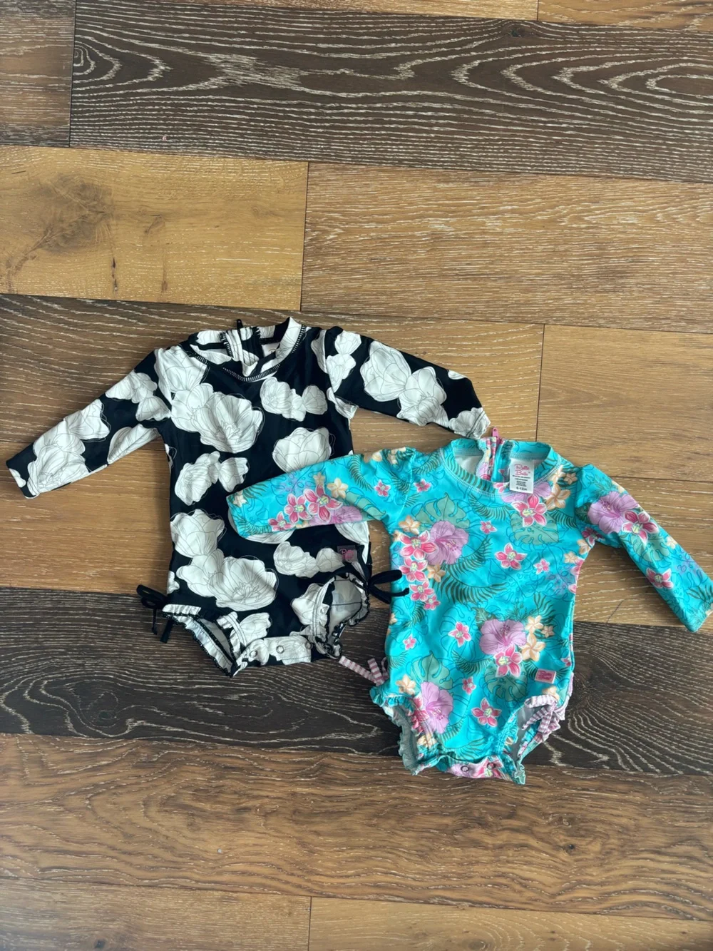 RuffleButts Baby Girl Swimsuit Bundle 6-12M Long Sleeve Rash Guard Lot